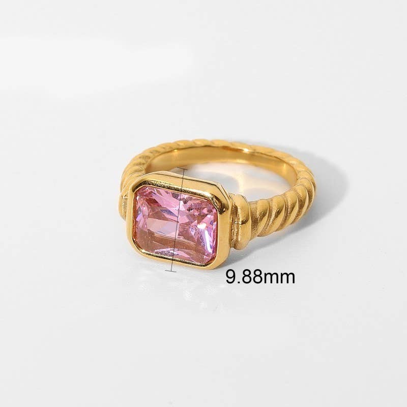 18K STAINLESS STEEL TARNISH FREE RHINESTONE RINGS | 40R135
