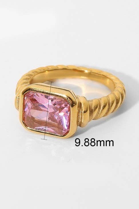 18K STAINLESS STEEL TARNISH FREE RHINESTONE RINGS | 40R135
