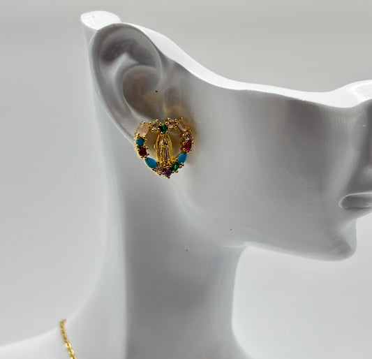 Colorful Mary Heart Earrings