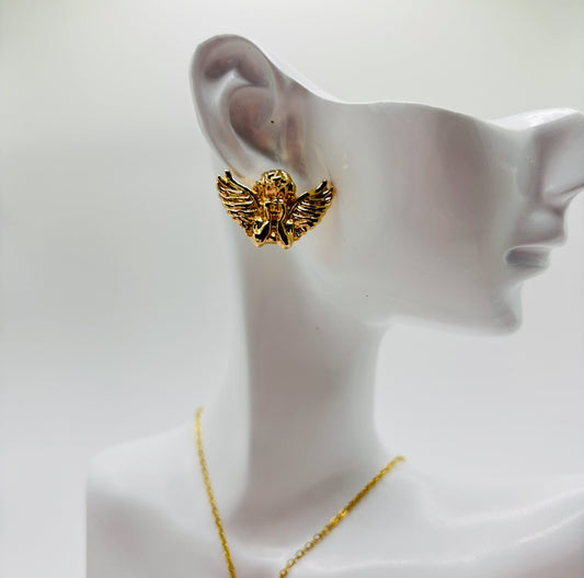 Gold Angel Earrings