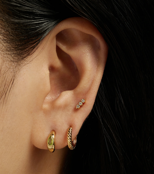 TALLY PEAR HUGGIE HOOPS