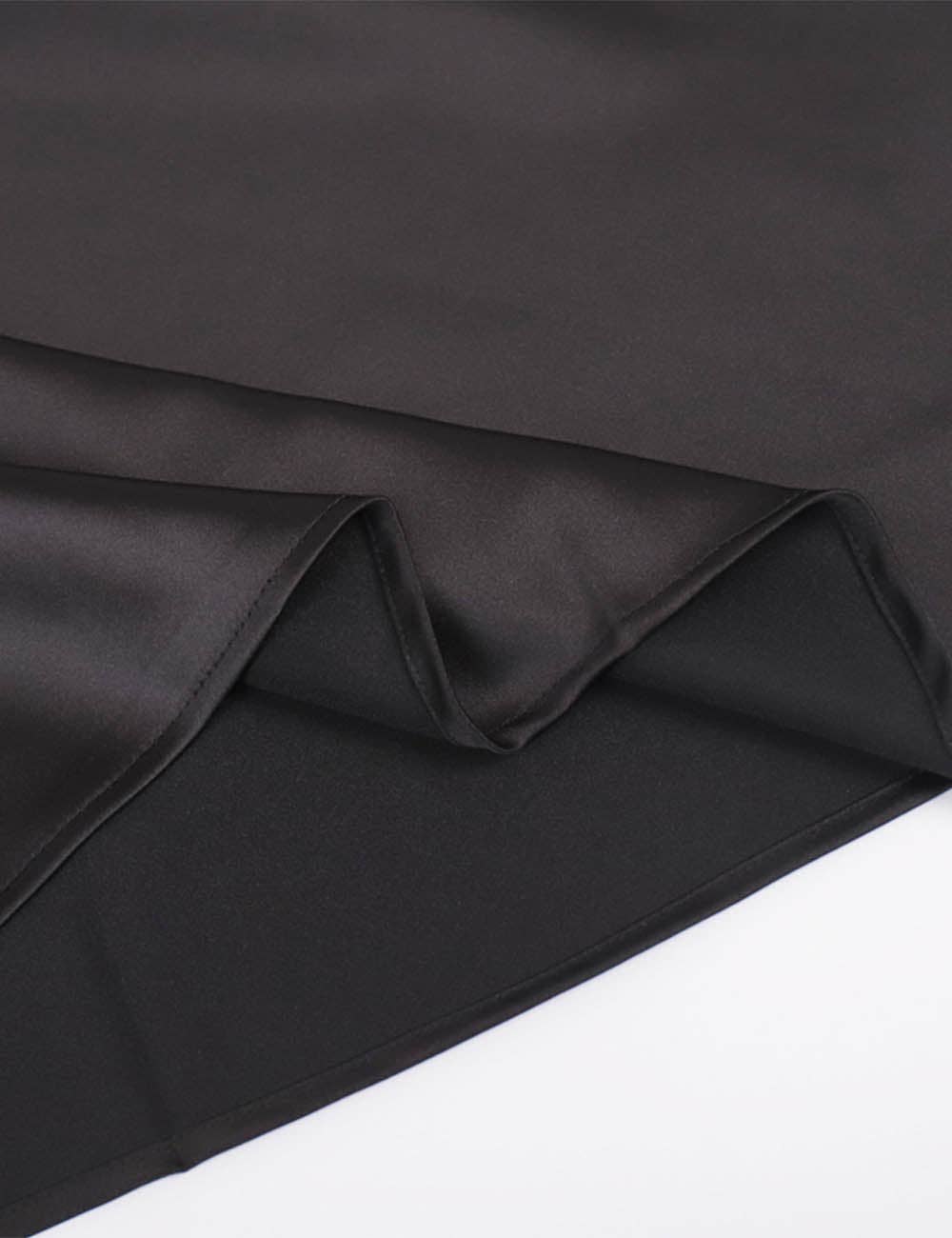 Ladies Satin Zipper Side Hip Wrap Maxi Skirt