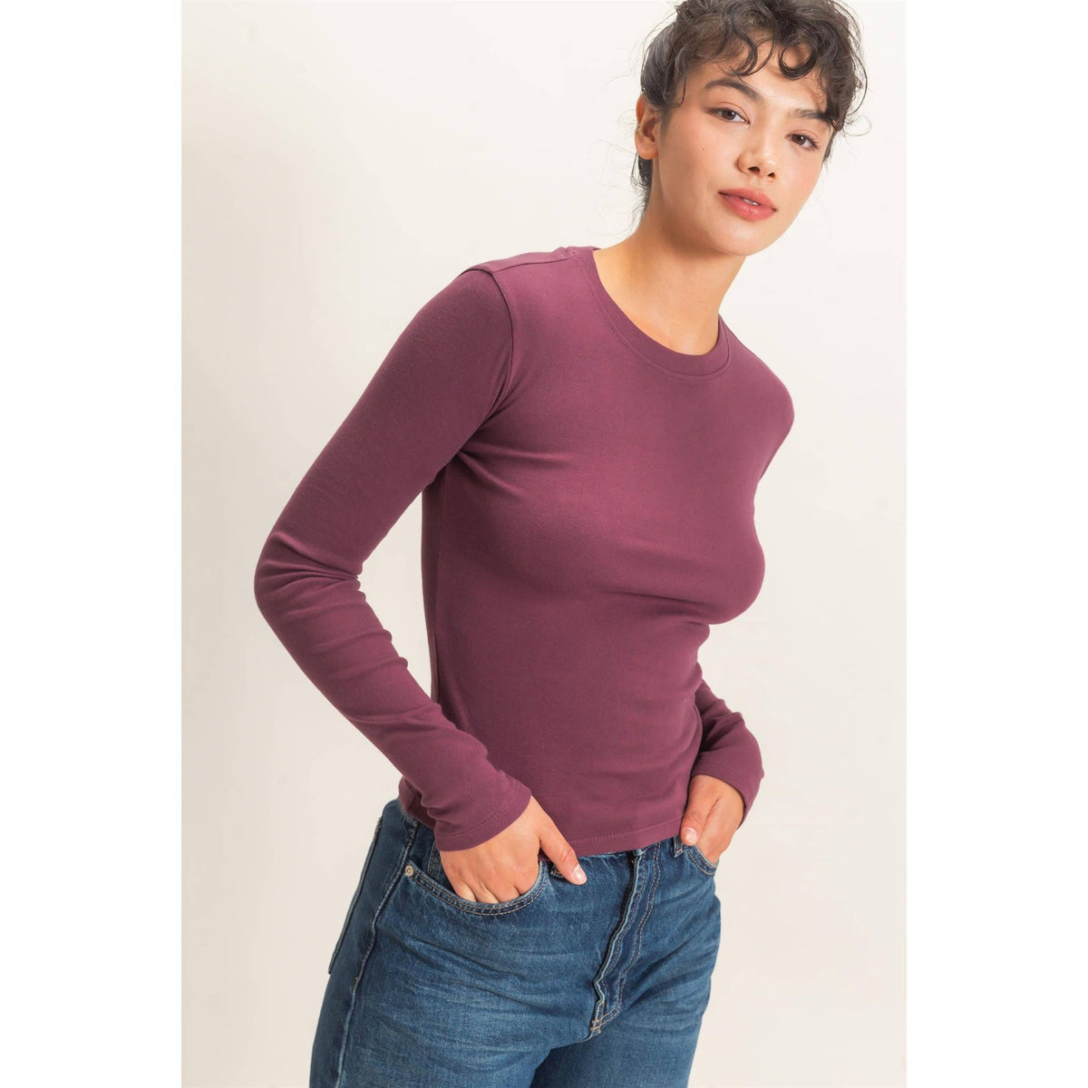 Crew Neck Long Sleeve Top
