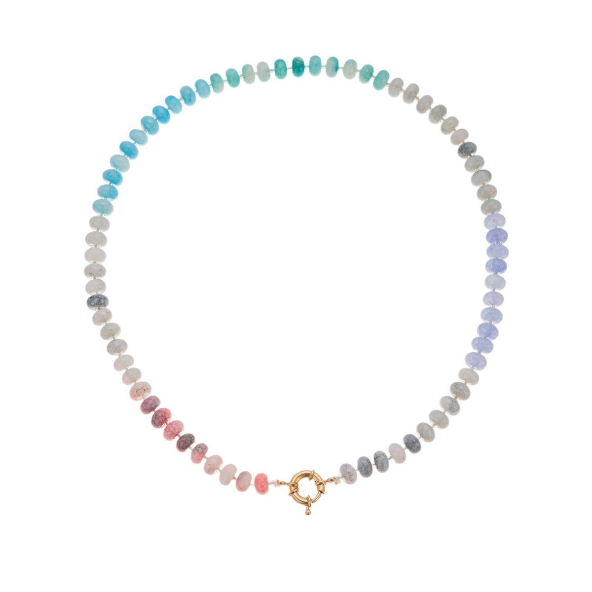 Natural Stone Semi-Precious Glass Mixed Necklace | 40NK9659