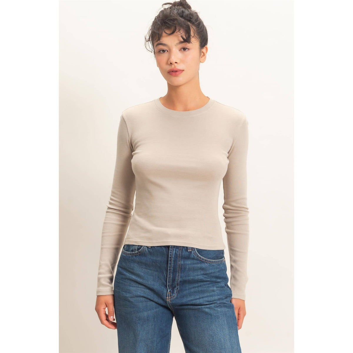 Crew Neck Long Sleeve Top