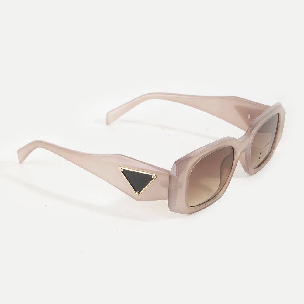 Uv400 Rectangle Thick Tortoise Frame Sunglasses Set