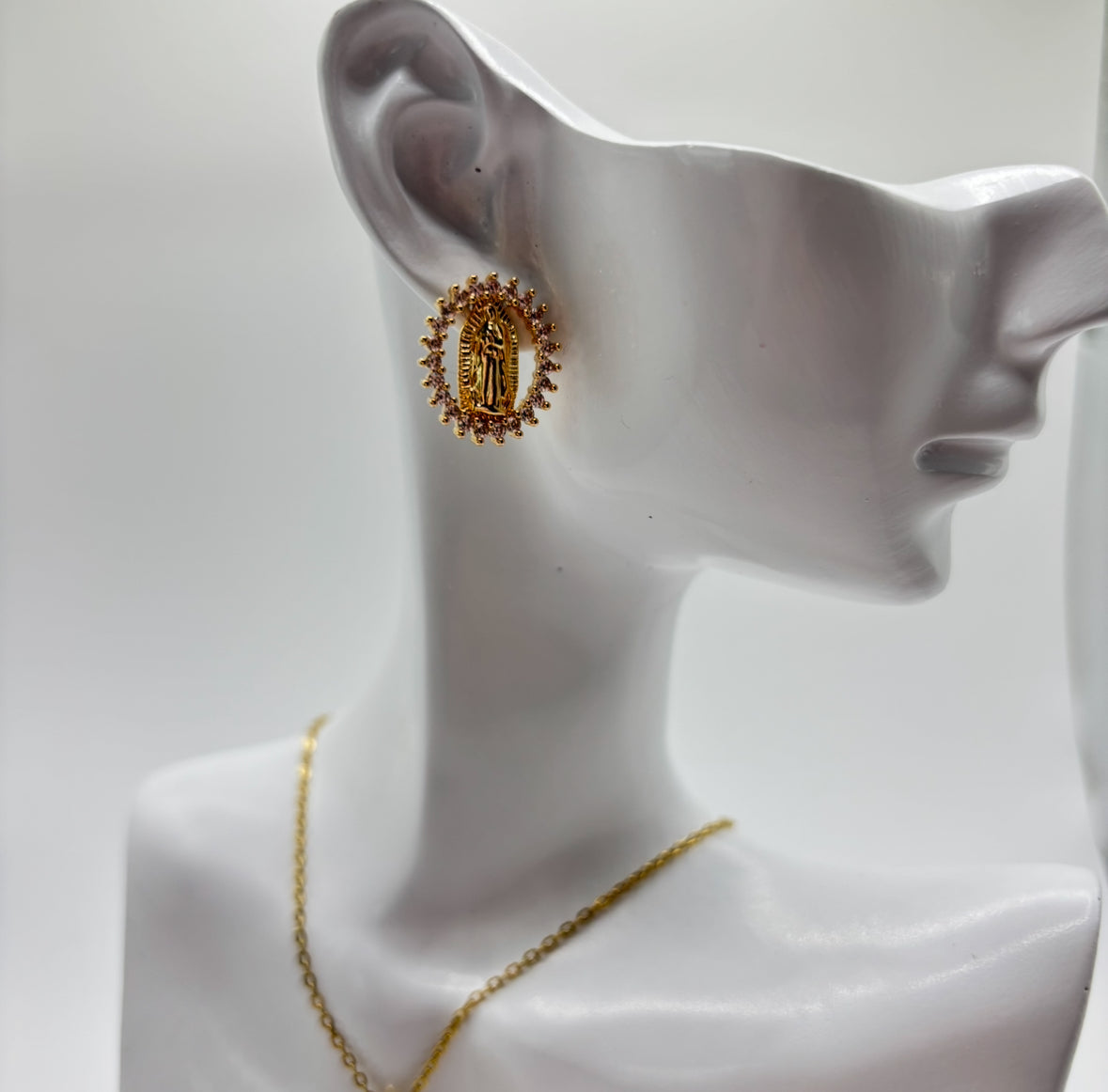 Gold Jesus Earrings
