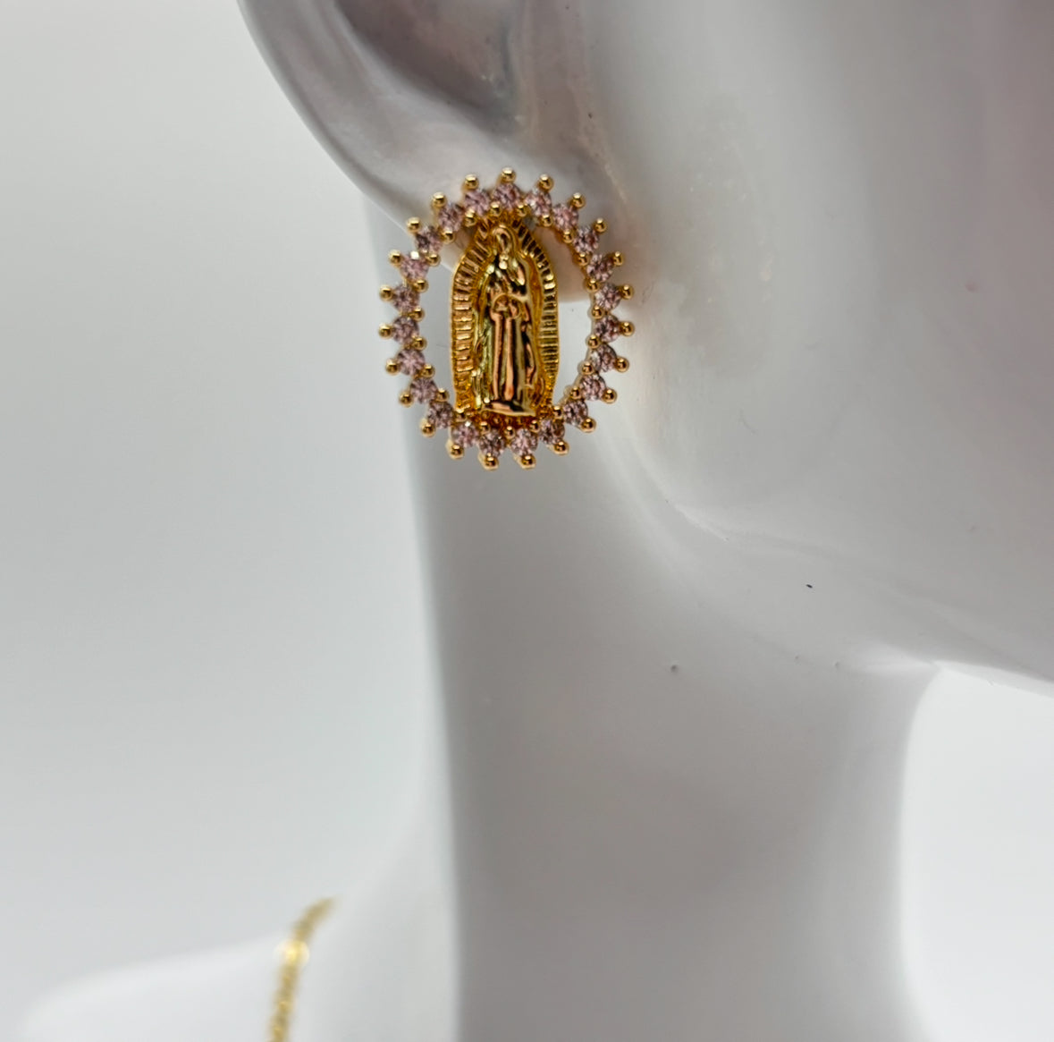 Gold Jesus Earrings