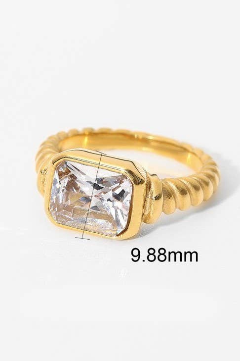 18K STAINLESS STEEL TARNISH FREE  RHINESTONE RINGS | 40R135