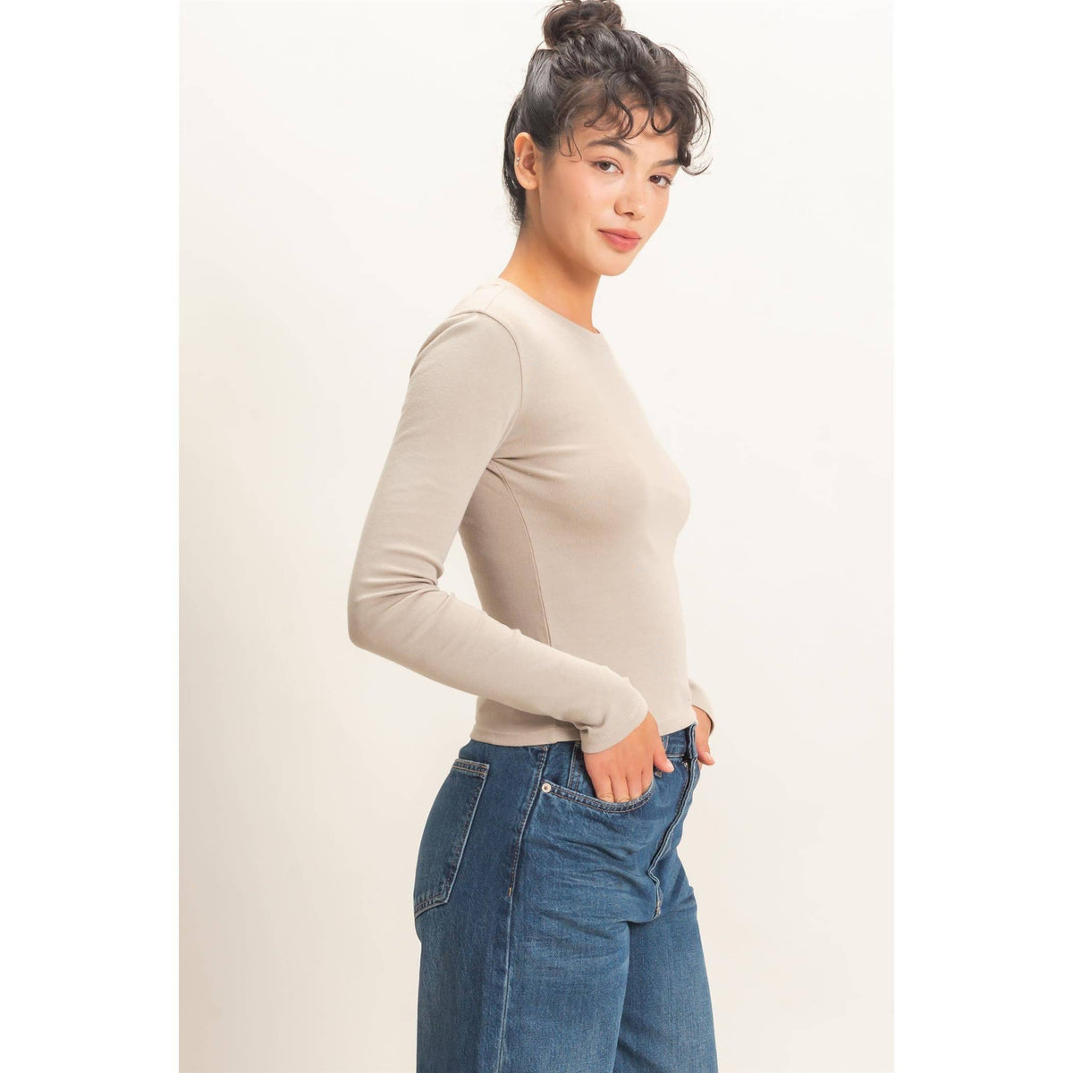 Crew Neck Long Sleeve Top