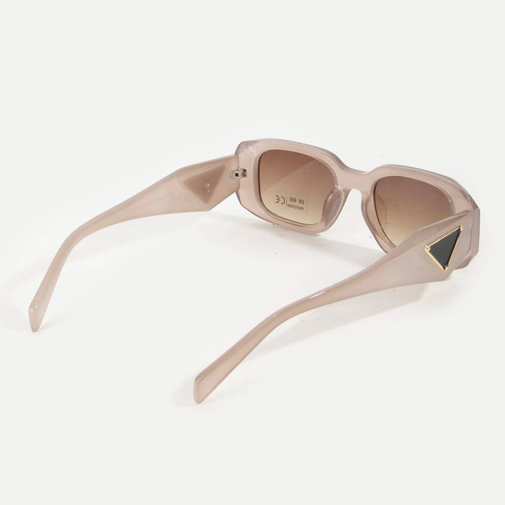 Uv400 Rectangle Thick Tortoise Frame Sunglasses Set