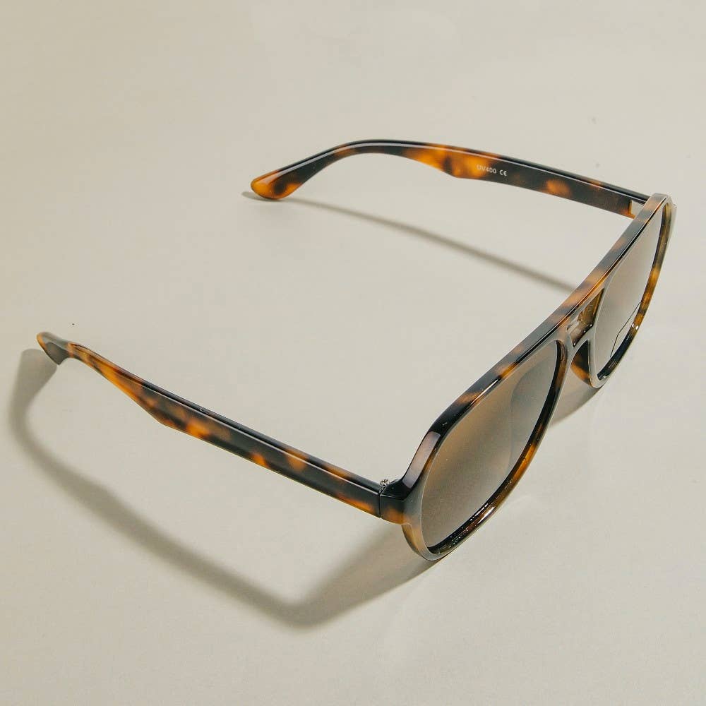 Modern Plastic Aviator Frame Sunglasses Set