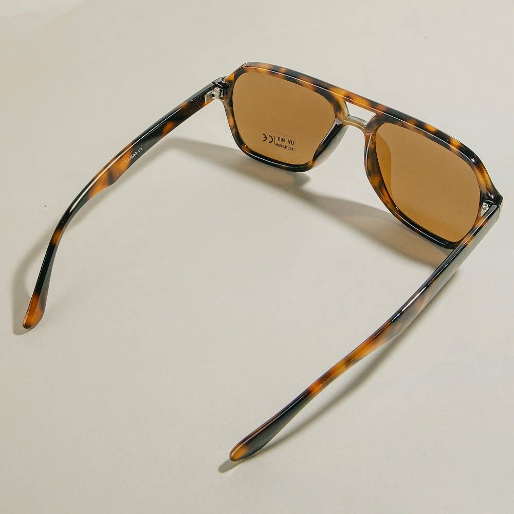 Modern Plastic Aviator Frame Sunglasses Set