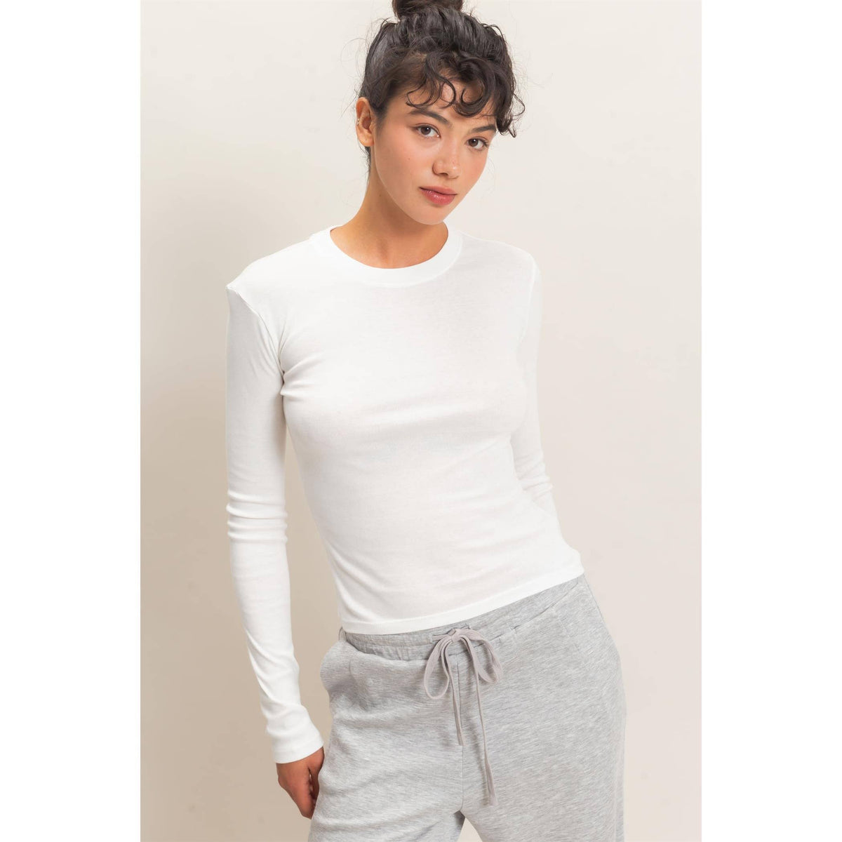 Crew Neck Long Sleeve Top