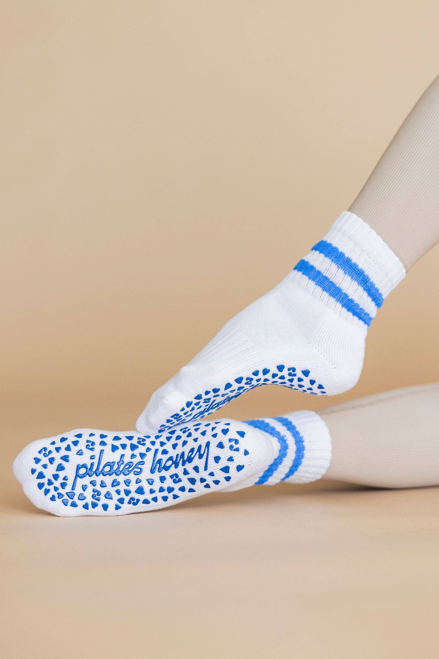 Riviera Blue Stripe Vintage Short Crew Grip Sock