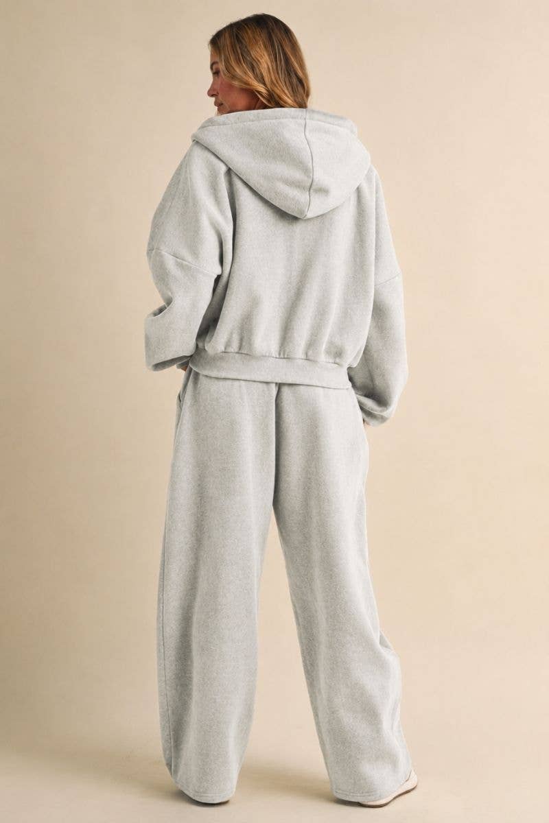 IST6712 RAW EDGE SEAM DETAIL HOODIE AND STRAIGHT LEG JOGGER