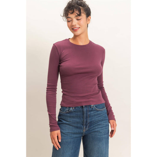 Crew Neck Long Sleeve Top